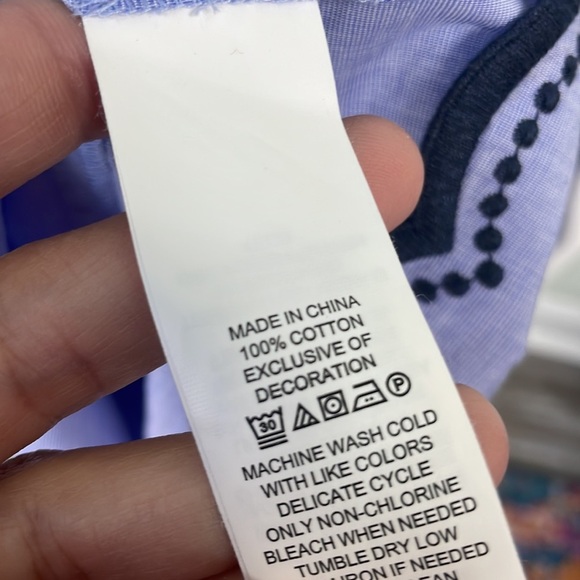 Kate Spade Daisy Floral Embroidered Patio Dress, Broome Street Blue Size Medium - Picture 10 of 10